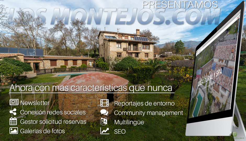 Inquba.es hace la 4ª y renovada entrega de la página de Los Montejos Casa Rural y Spa, que contrata mas servicios para permanecer y mejorar su posición de liderazgo en Sierra de Gata.